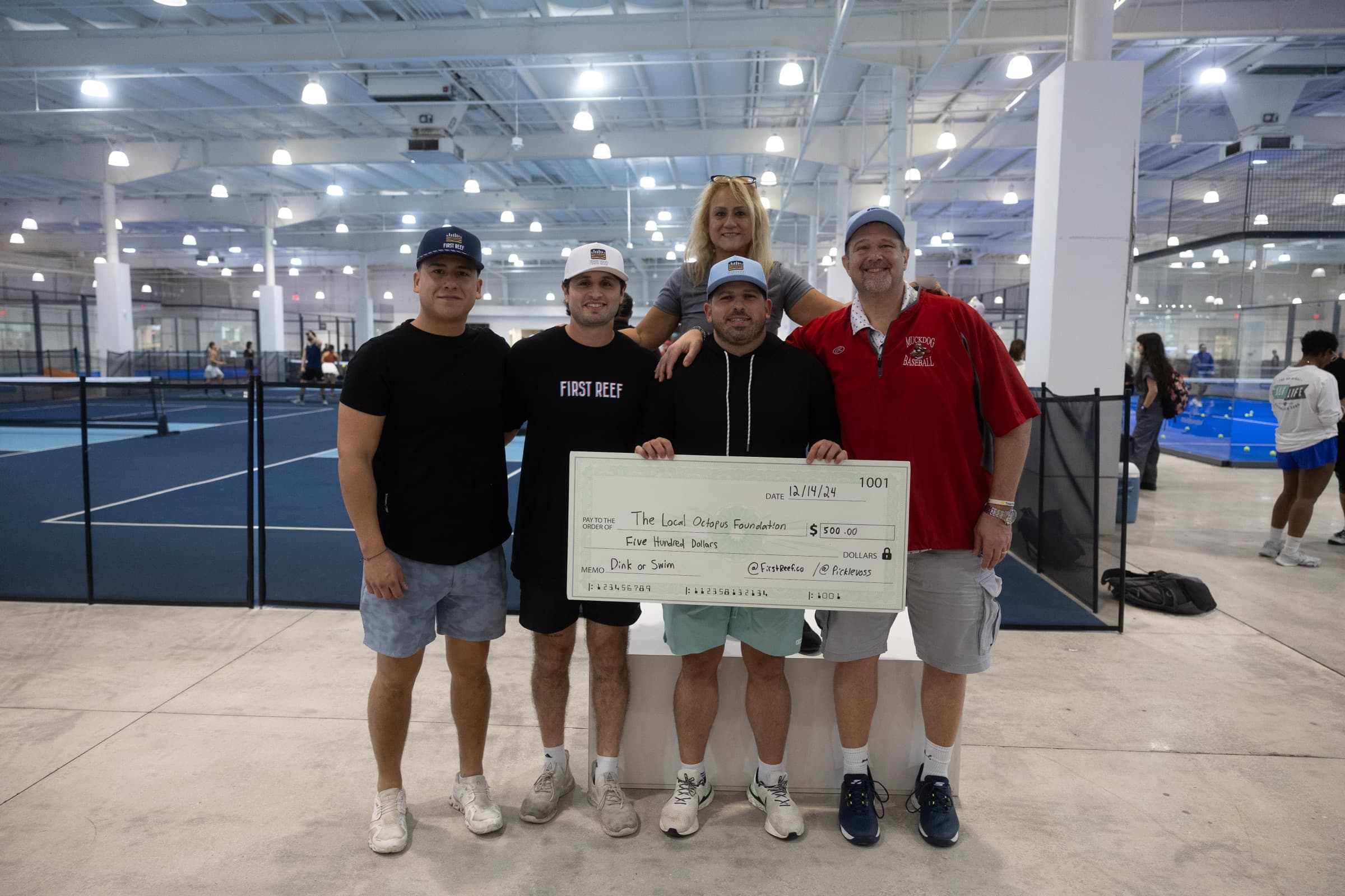 Players at Dink or Swim, a First Reef charity pickleball tournament